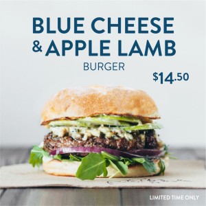 Blue Cheese Lamb Burger  INSTA FB