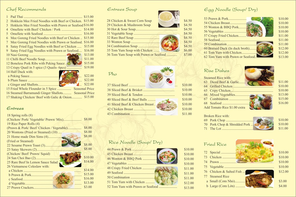 Menu - takeaway 2